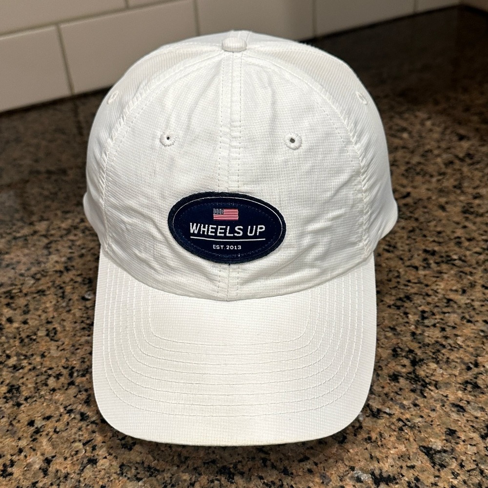 Wheels Up Baseball Cap Adjustable Hat White Polyester One Size Men's Dad Hat